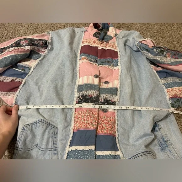 Levi's Multicolor Patchwork Upcycled Denim Jacket Lace SilverTab Women's OneSize - Picture 12 of 15